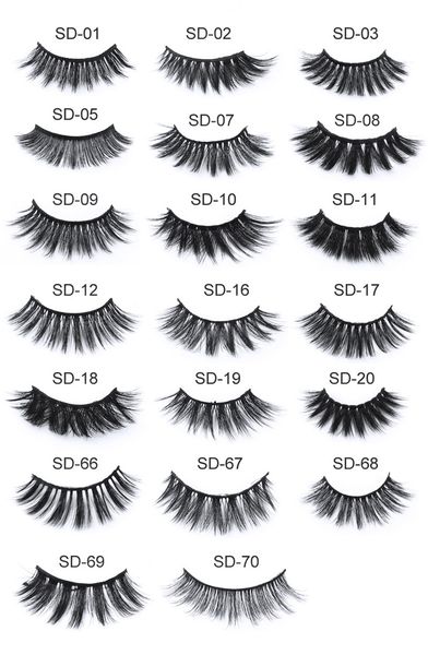

24hours shipping 20 style 3d mink eyelash 100% thick real mink hair false eyelash natural extension fake eyelash dhl free