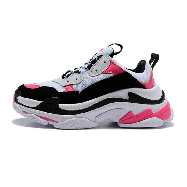

2020 new luxury crystal bottom casual shoes triple s 2.0 sneaker designer old dad sneaker mens women casual shoes sneakers cu05, Black