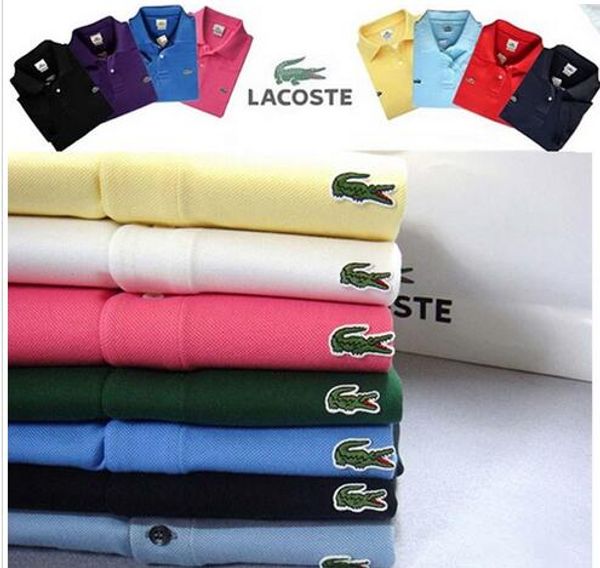 

New 2019 fa hion brand men crocodile embroidery polo hirt olid color hort leeve lim fit hirt men cotton polo hirt ca ual hirt 6xl