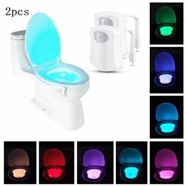 

сша со смарт-pir датчик движения стульчак night light 8 цветов водонепроницаемый подсветка для унитаз светодиодные лампы luminaria wc туалет