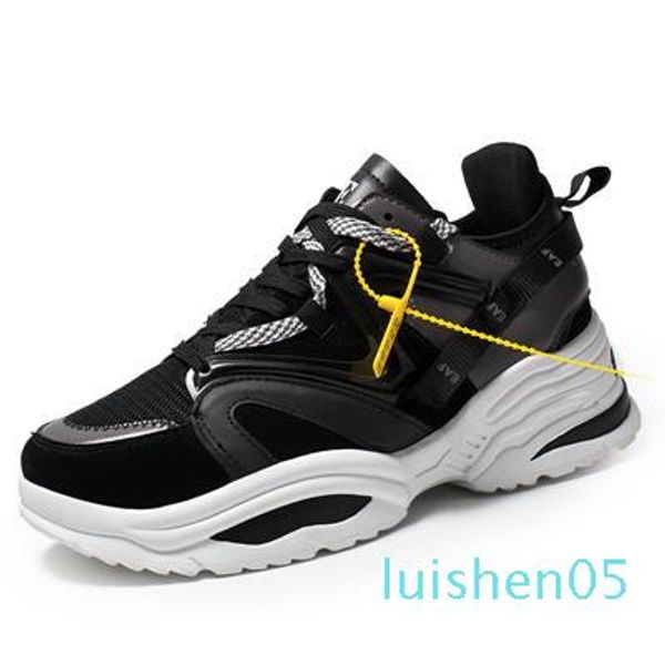 

brand men shoes casual outdoor shoes men trainers breathable mesh sneakers man footwear colorful thick bottom male al05, Black