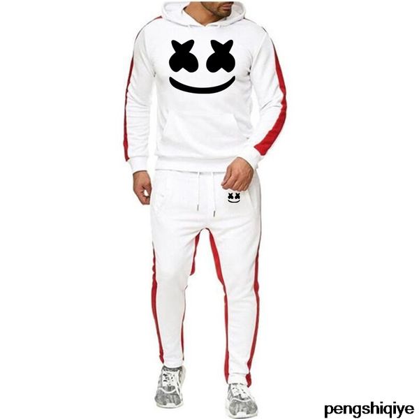 

new casual wear hoodie suit jacket + pants winter warm men's suit field men's sports wool thickened hoodie, Gray