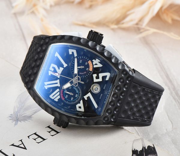 

men's watch silicone band multifunction chronograph casual sports brand men's luxury quartz watch, Slivery;brown