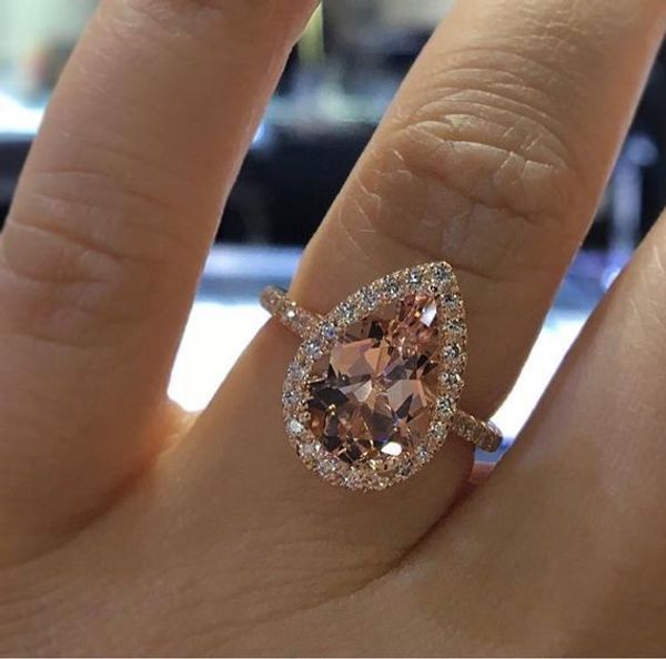 

2020 luxury womens wedding rings fashion gemstone engagement rings for women jewelry simulated diamond ring for wedding, Silver