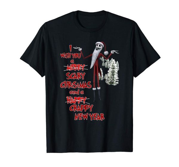 

i wish you a scary christmas and a crappy new year xmas gift t-shirt-men's t-shirt-black, White;black