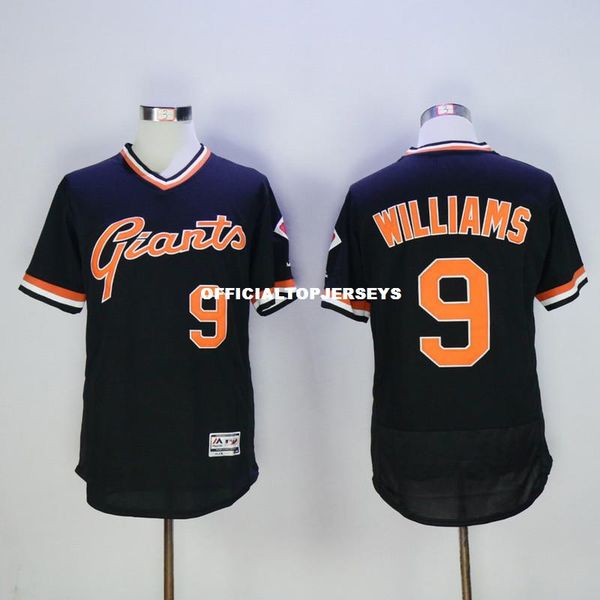 

2019 men's 9 matt williams home alternate flexbase stitched white black retro jerseys 01, Black;blue
