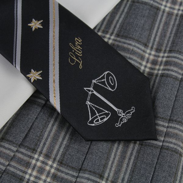 

constellation libra bronzing-dk/jk tie womens genuine original college wind shirt tie clips western-style, Blue;purple