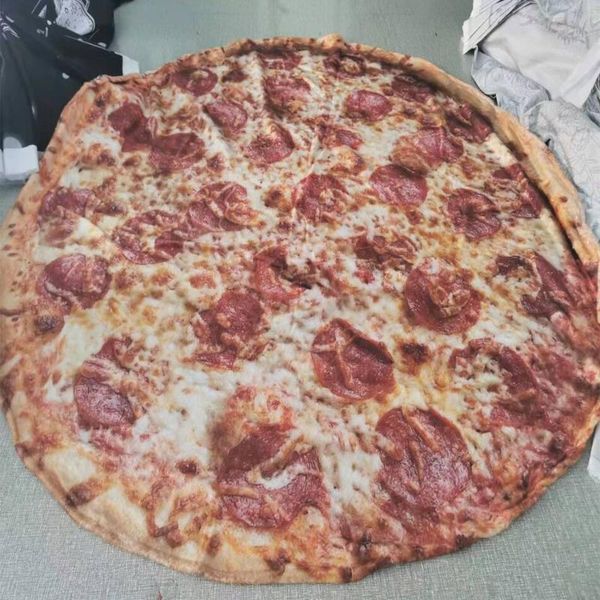 

drop shipping pizza donut blanket funny crazy round air condition blanket creations wrap round hamburger christmas throw