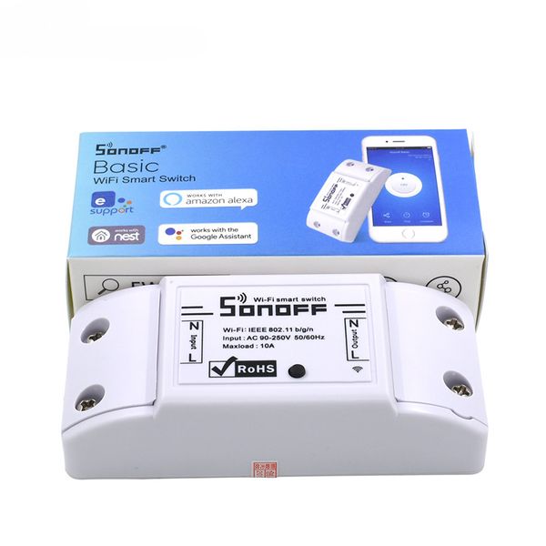 

sonoff basic wifi switch wireless remote control smart switch wifi automation module diy timer set work with alexa 10a/2200w