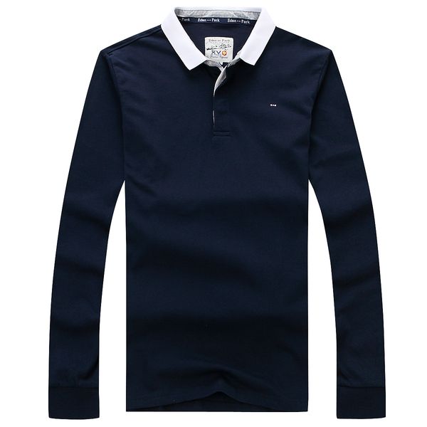 

eden park 2019 длинный рукав polo мужчины высокого качества nice design business casual ep 100% хлопок размер homme polo полный рукав m to 3, White;black
