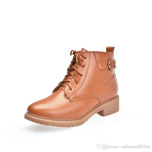 

autumn and winter new high martin boots with antiskid soles cashmeret warm women's shoes british style wild casual shoes, Black