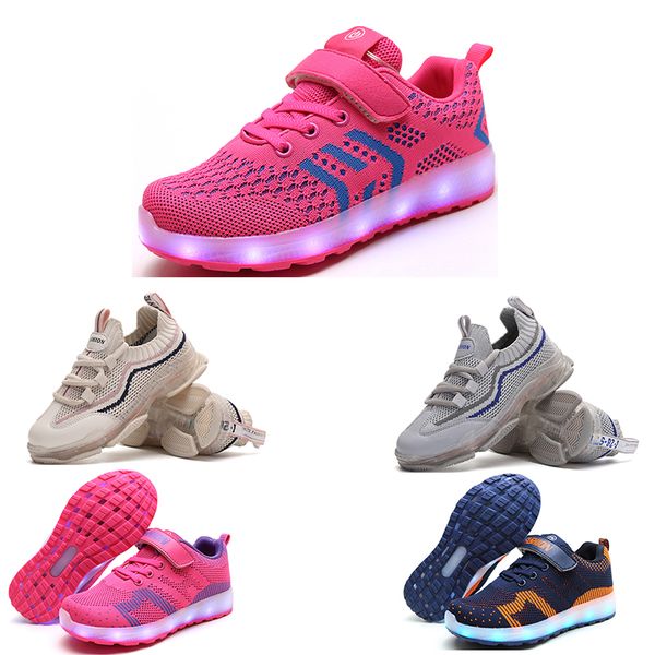 

новое поступление кроссовки для мальчика и девочки белый розовый черный синий оранжевый модные мальчики девушки светодиодные туфли спортивны, White;red