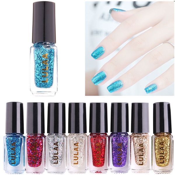 

12 color 6ml diamond glitter quick drying nail polish varnish sequins manicure nail art decoration tools