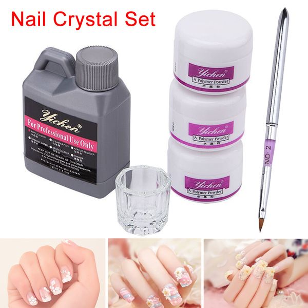

2018 acrylic nail art diy kit liquid powder clear white pink basic glass dappen dish tool