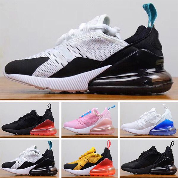 

nike air max 27c 270 air 27s дети кроссовки кроссовки младенческая детская huaraches huraches дизайнер hurache повседневная детские мальчики, Black