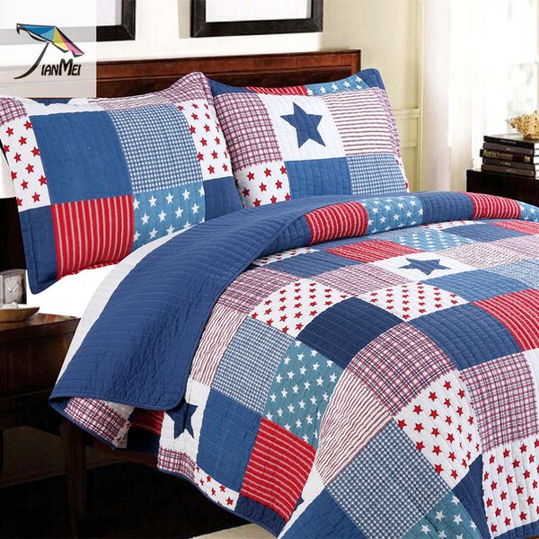 

cotton stars print quilt machine wash quilt queen size 150x200cm all season use