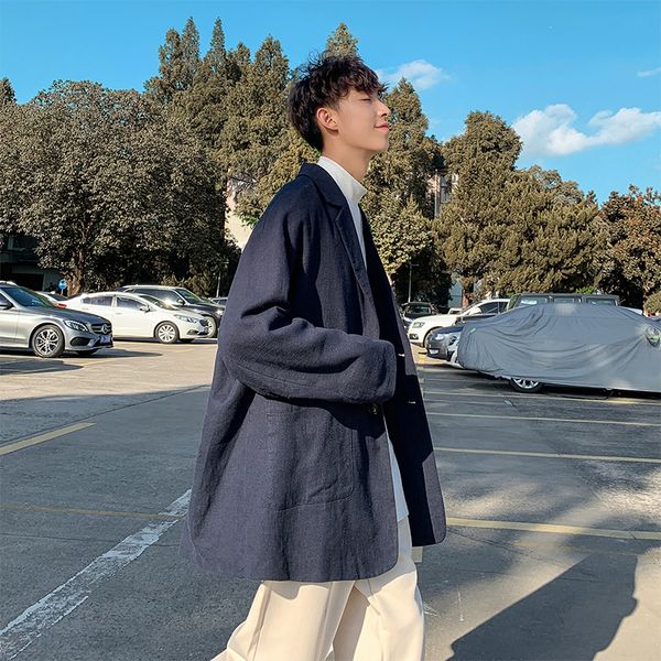 

2019 весна и осень новая мода повседневная рубашка куртка корейская версия ins ветер дикий костюм прилив серый зеленый / королевский синий m, White;black