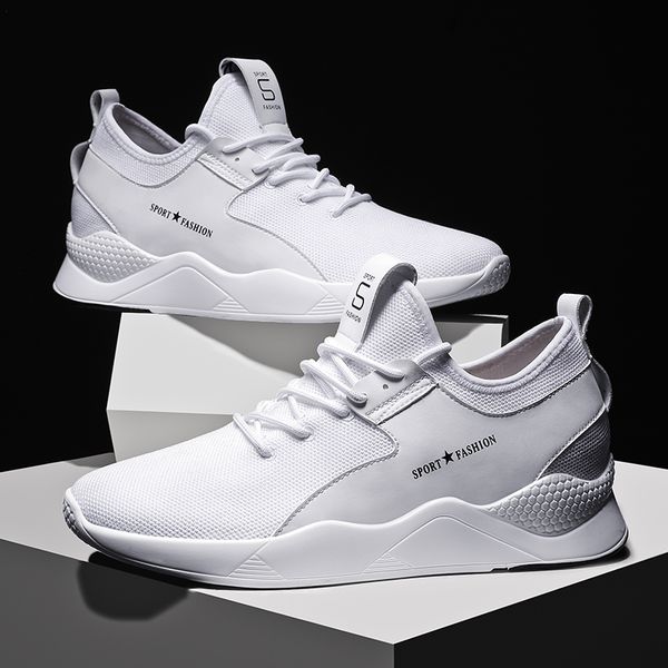 

running shoes mens sneakers women white black breathable increase height 8cm men sport shoes jogging walking masculino hombre