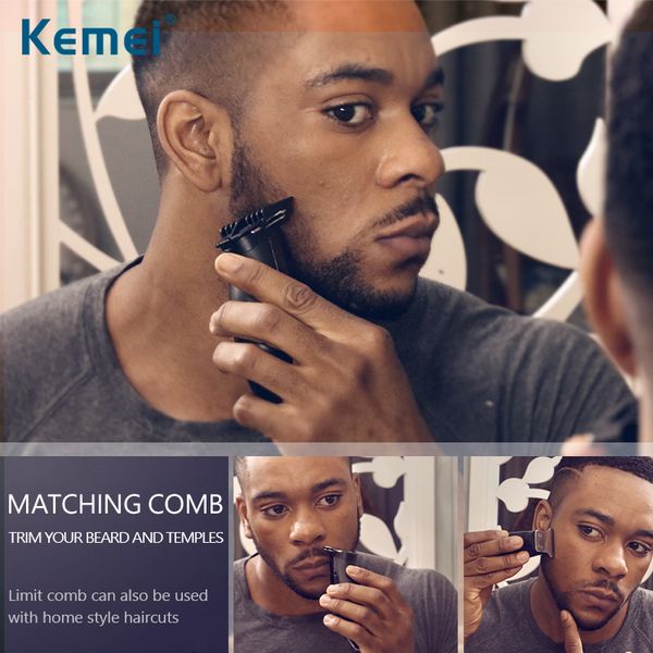 

kemei professional modelling hair trimmer 0mm baldheaded powerful electric barber hair clipper razor limit combs cortapelos shaving mach