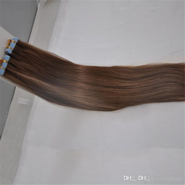 

elibess brand--straight wave colorful tape in hair extensions 2.5gr st & 40pcs lot human hair promotional price accept drop shipping, Black