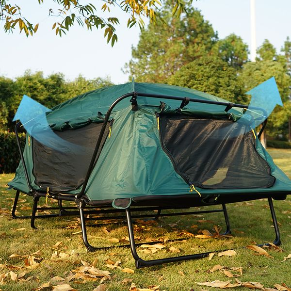 

1-2 persons off-ground tent outdoor fishing tent 210d oxford cloth double-layer moisture-proof rain-proof portable camping