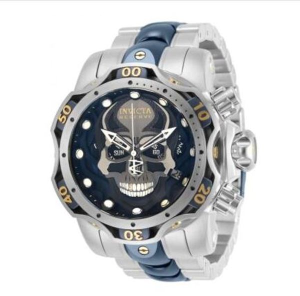

invicta reserve ghost rider skull model - 30351 steel chronograph swiss mvt stainless steel belt quartz watch
