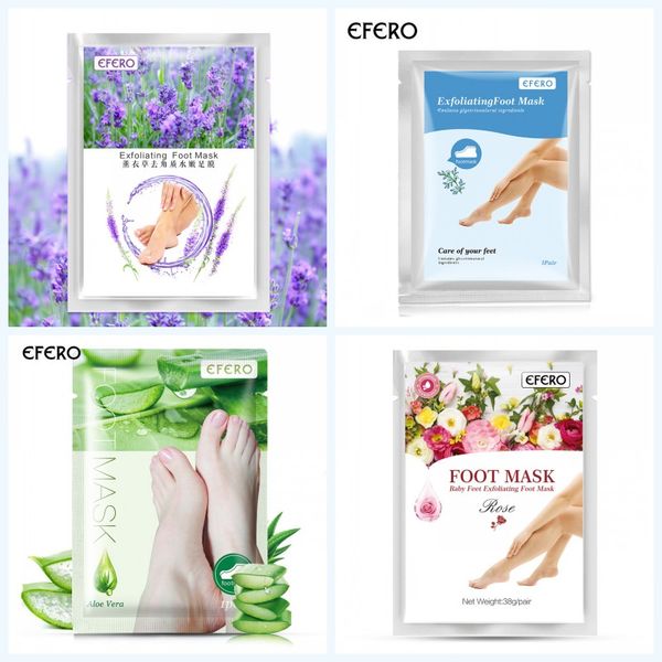 efero Maschera esfoliante per i piedi 2 pezzi = 1 paio per gambe e tacchi Rimuovi la pelle Pezzo per i piedi Cuticole Pedicure Calzini Esfoliante per i piedi