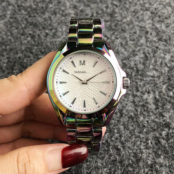 

watch brand quartz women steel wrist metal m98 band watches style girl fashion abqgo, Slivery;brown