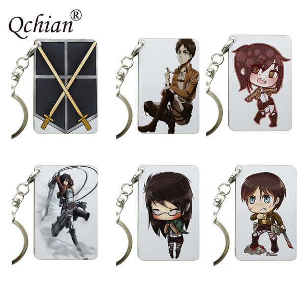 

attack on titan decorative pendant jewelry classic picture keychain key ring great holiday wedding gift for friends, Silver