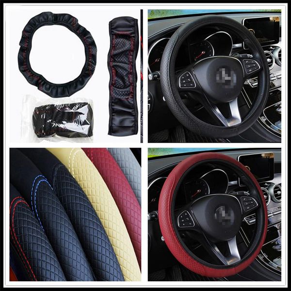 

car 38cm auto steering wheel artificial leather braid cover for q3 q5 sq5 q7 a1 a3 a4 a4l a5 a6 a6l a7 a8 s5 s6 s7