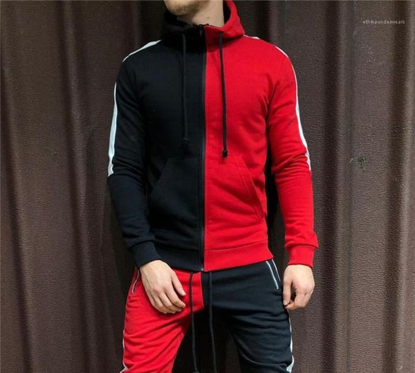 

hoodies long sleeve fashion hooded teenager sweatshirts striped printed contrast colors male clothing luxury cardigan mens, Black