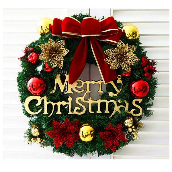 

merry christmas wreath with bow handcrafted new year elegant holiday wreath