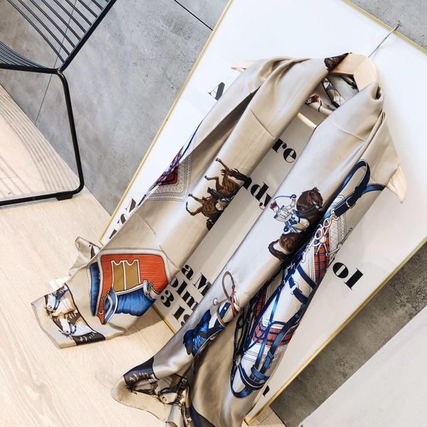 

designer silk scarf headbands new brand women silk scraves 100% grade silk bag scarf hair bands romantic atmosphere, Blue;gray