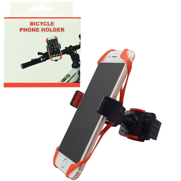 

bike bicycle motorcycle handlebar mounts phone holders silicone supports band 360 degree rotating adjustable phone brackets smartphone mount