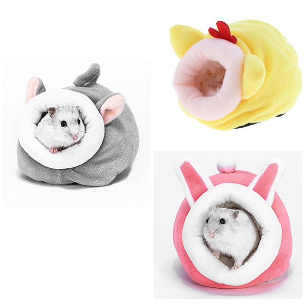 

3pcs winter warm rabbit guinea pig hamster house bed cute small animals