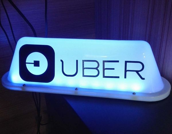 

35cm 2019 uber logo cab sign car lights taxi driver sign strong magnet blue
