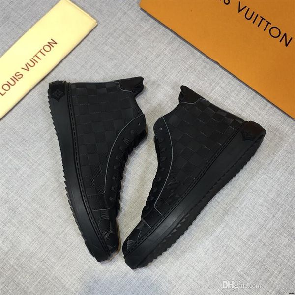 

19fw fashion high men sneakers canvas men casual shoes for autumn winter male footwear patchwork outdoor shoes running shoes yetc6, Black