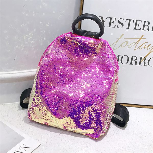 

women fashion sequins backpack teenage girls glitter mini leather travel school bags colorful shining sequin backpacks female