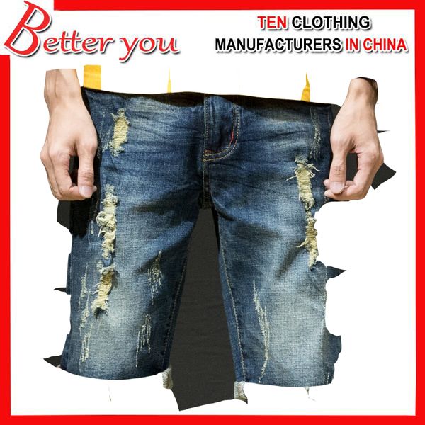 

men's denim shorts men's jeans summer pants blue embroidered shorts slim pants