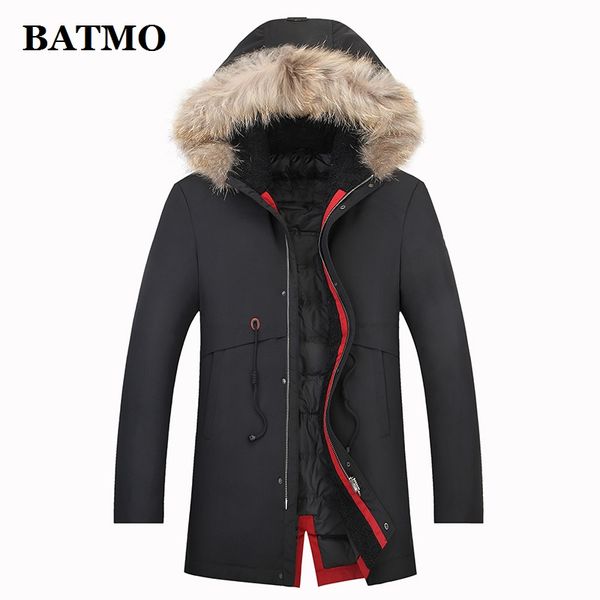 

batmo 80% white duck down hooded jackets men,men's winter hooded jackets ,plus-size xxxl-7xl 001, Black