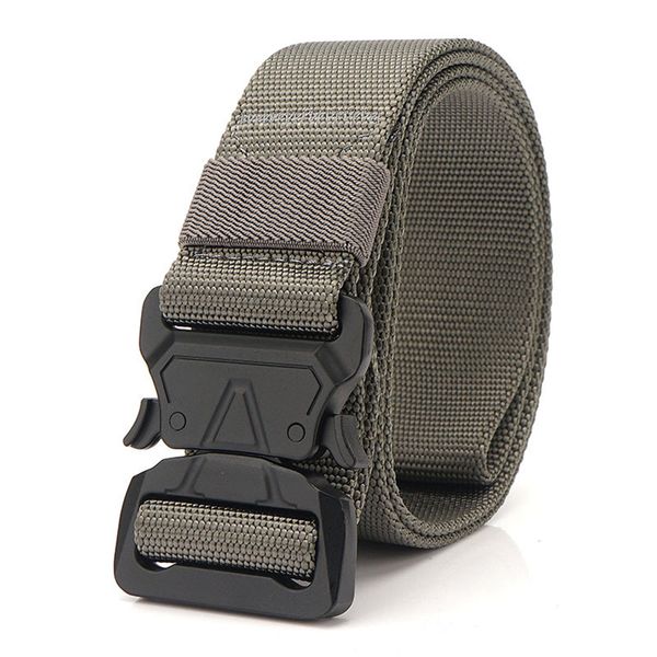 

nylon men belt for jeans tactical gear heavy duty adjustable belts metal buckle wide male waist belt hunting accessories, Black;brown