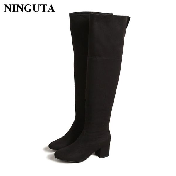 

black thigh high boots women high heel shoes woman