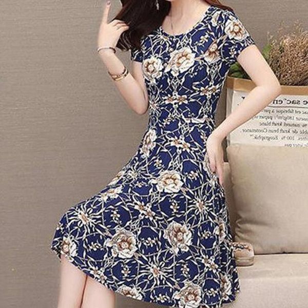 

cover-ups 2021 fashionable women's sheath dress print short sleeve large size elegant beach dresses bodycon club vestidos