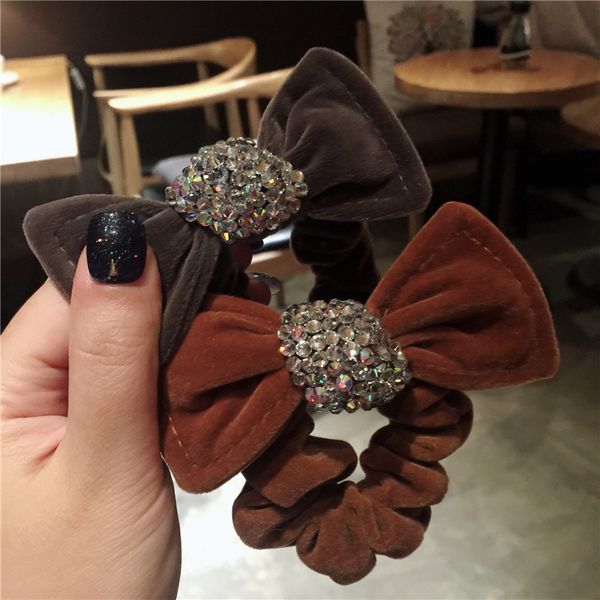 

women lady fashion elastic hair ring luxury big bow hair rubber bands rope headbands ties accessories for women & girls
