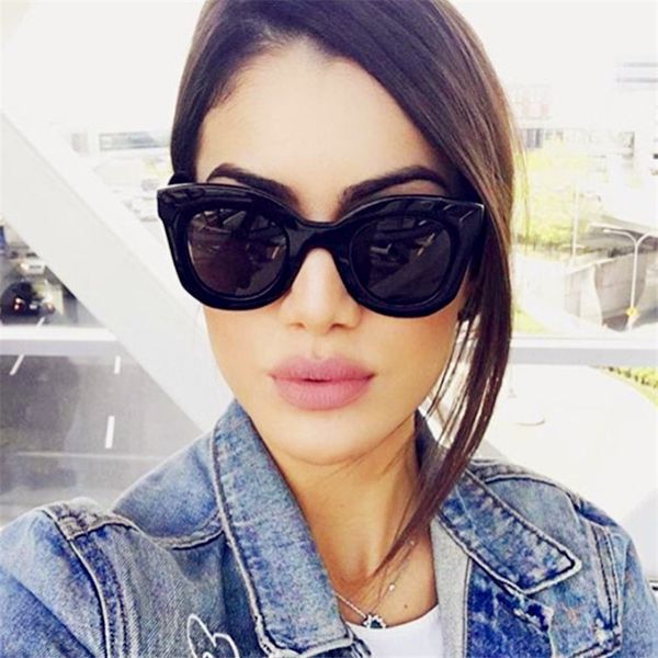 

plinth 2019 sunglasses women big cat eye lens broad frames women sunglass stylish classic fashion all face type, White;black