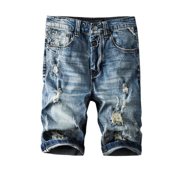 

men summer jeans casual shorts skate board stright fashion jean #3l29, Blue