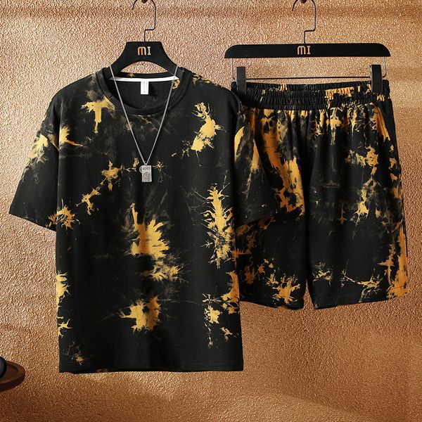 

new summer man casual sets t-shirts+shorts 2 pieces sets sweatsuits good quality men cotton elastic waist short pants size 3xl, Gray