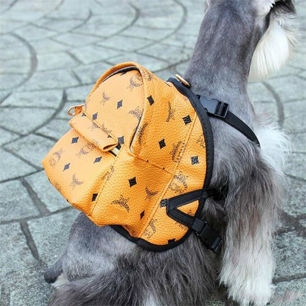 

pets backpacks classic printed letter pet clothes clothing shoulders bags outdoor street style pets gifts bag with box dog apparel fashion