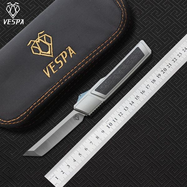 

Высокое качество VESPA Ripper складной нож лезвие: M390 (Сатин) ручка:7075Aluminum + CF, открытый кемпинг выживания ножи EDC инструменты