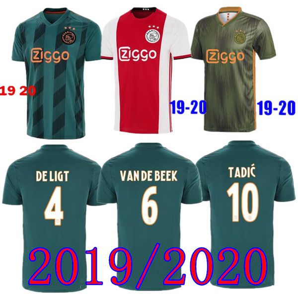 

2019 champion patch ver ion ajax jer ey home red and white jer ey away jer ey 2019 10 tadic 21 de jong 4 de ligt 22 ziyech football uniform